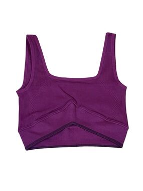 Joja Burgundy Ribbed Athletic Tank Top Nylon Spandex Crop NWOT